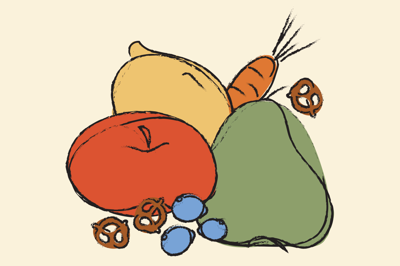 Dorenda-Britten-Principles-Diversity Illustration of a bunch of fruit and snacks