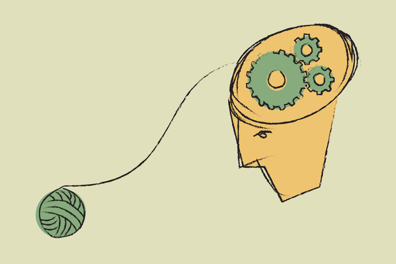 Dorenda-Britten-Principles-Insight Illustration of a person looking at a ball of yarn