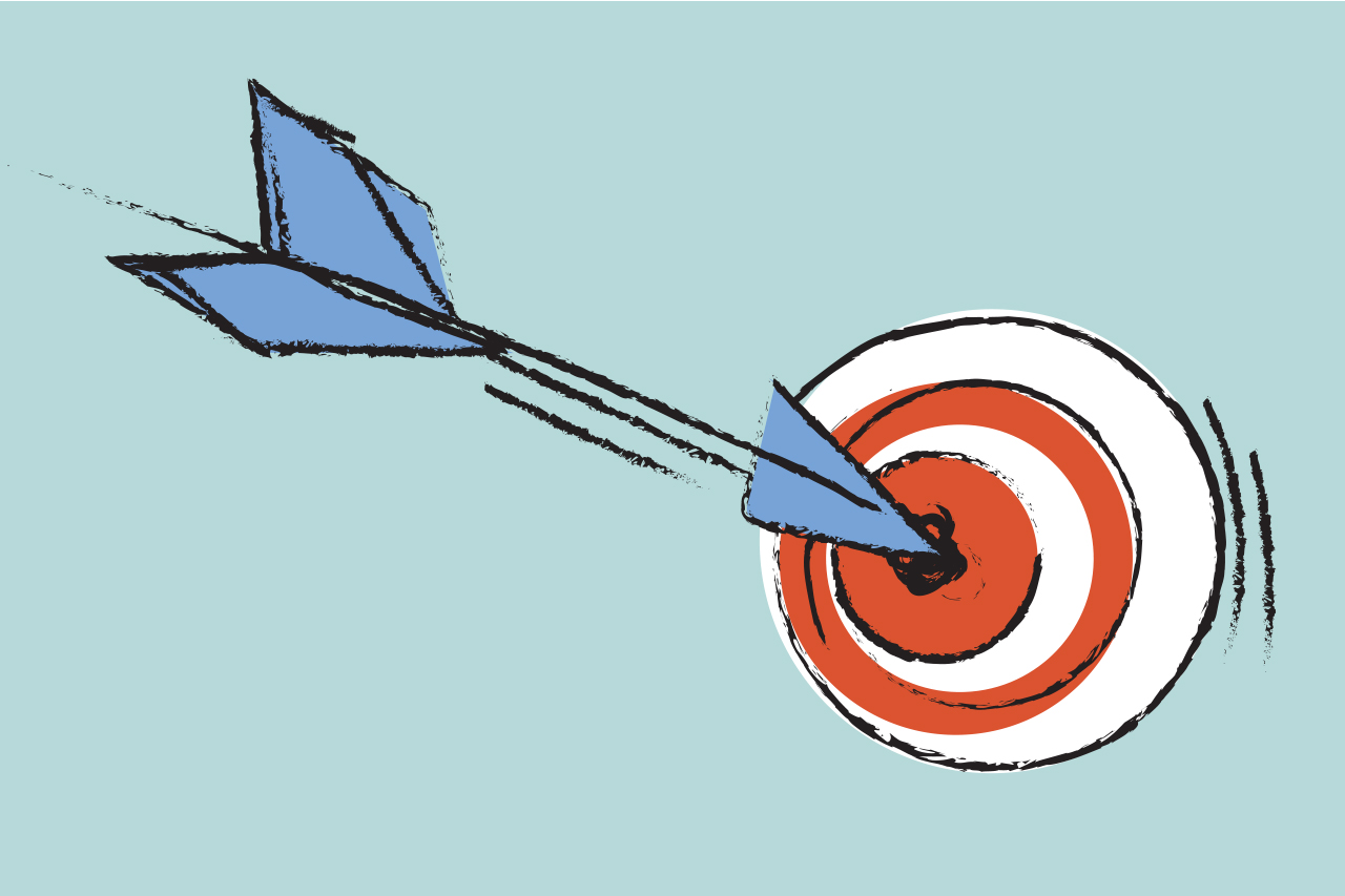 Dorenda-Britten-Principles-Purpose Illustration of an arrow hitting a target